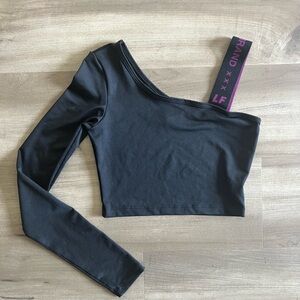 LF One Sleeve Crop Top Black XS